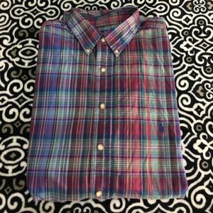 Ralph Lauren Men's Shirt Plaid Blue Pony XLT