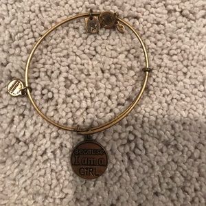 Gold Alex & Ani bracket! "because I am a girl"