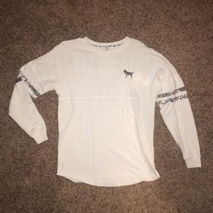 PINK sparkle crew neck