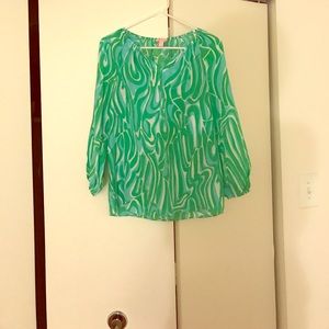 New Lilly Pulitzer Blouse Xs 100% silk