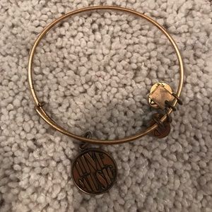 Gold Alex & Ani bracket "Live music"