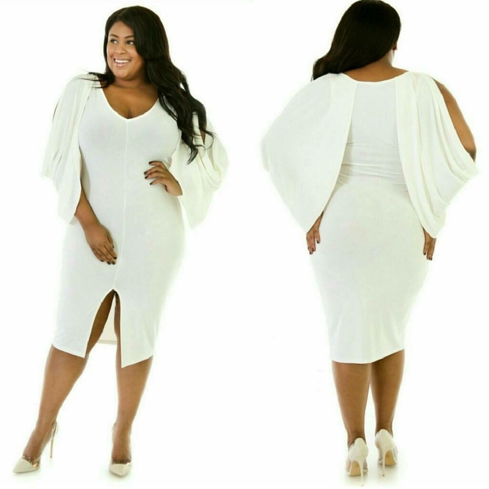 Plus Size Off White Dress