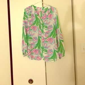 New Lilly Pulitzer Blouse M 100% silk