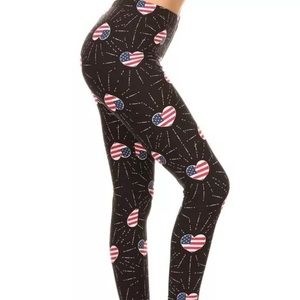 🇺🇸Buttery Soft* "American Heart" Leggings🇺🇸