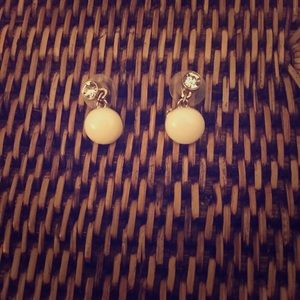 Simple white drop earrings