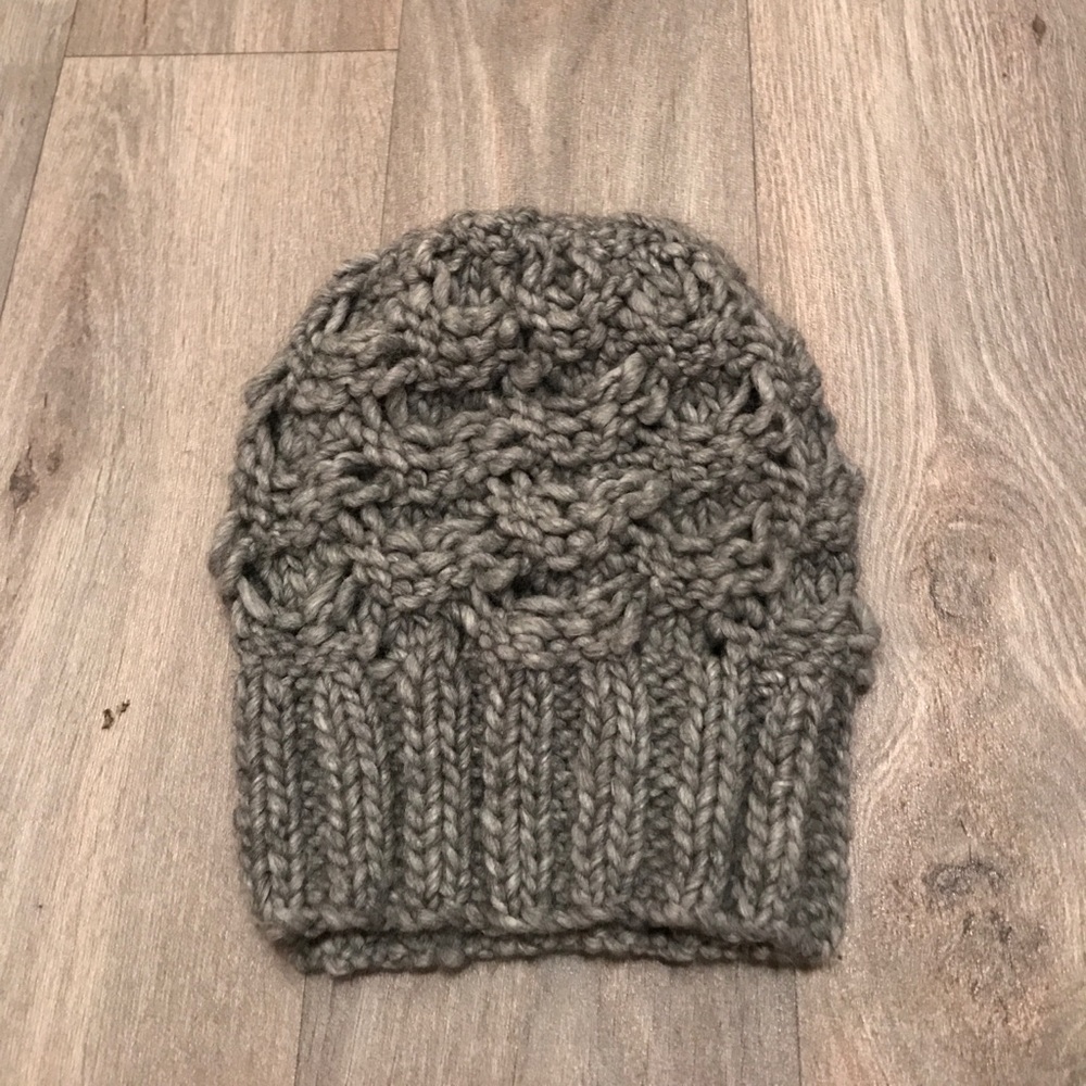 Gray knit beanie