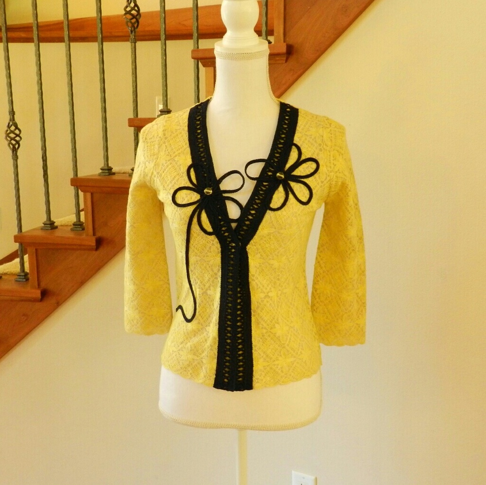 Anthropologie Midnight Daisy cardigan - Picture 3 of 6