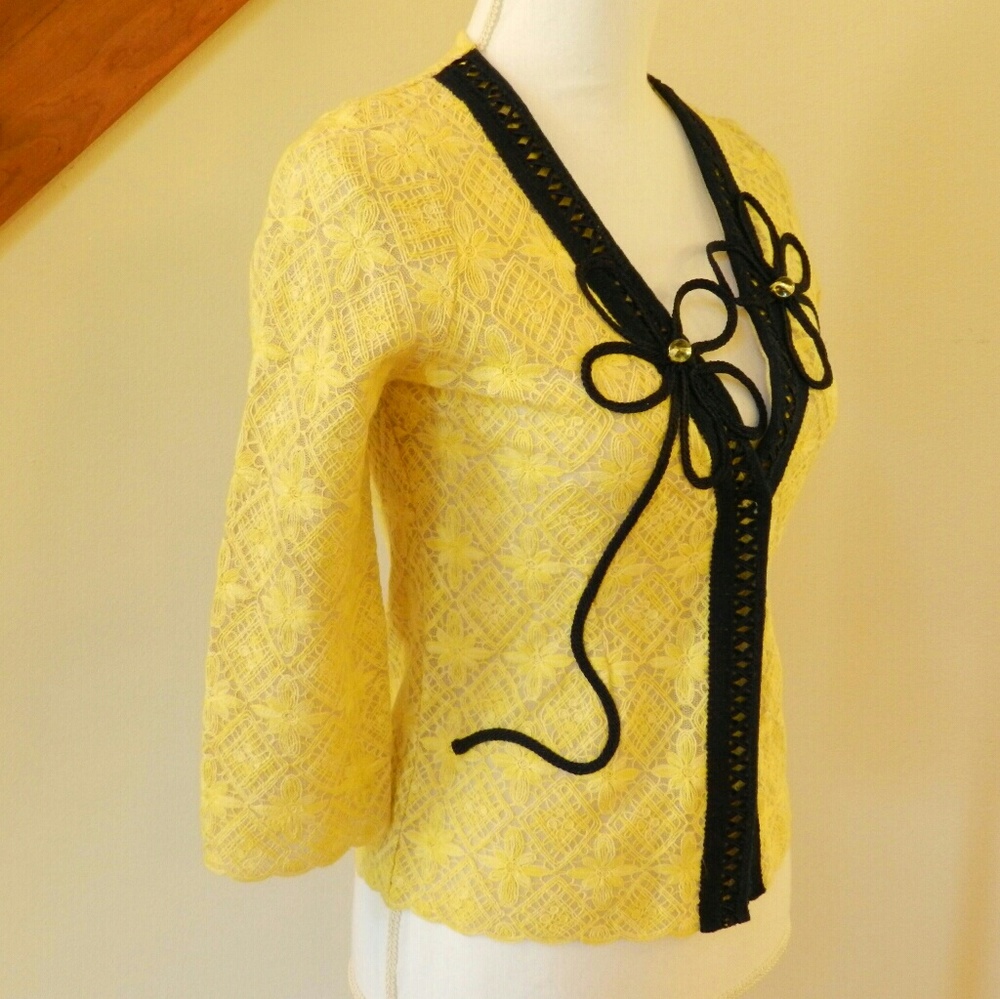 Anthropologie Midnight Daisy cardigan - Picture 5 of 6