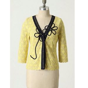 Anthropologie Midnight Daisy cardigan