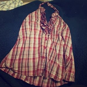 Open back halter top