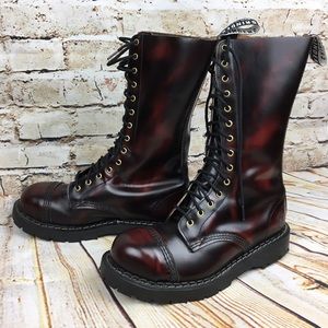 burgundy steel toe boots