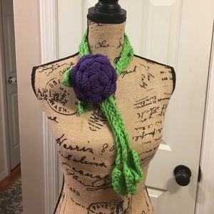 Crocheted floral scarf