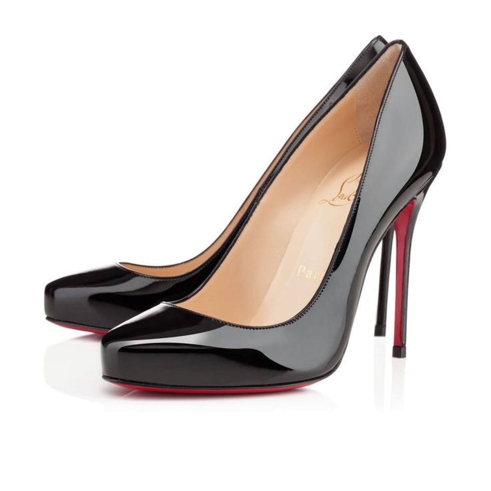 Black Christian Louboutin Elisa 100 Patent Pumps