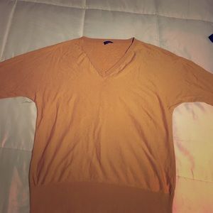 Talbots's peach colored blouse with Clear beading