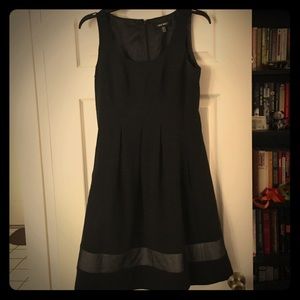 Pleated Mesh Trim Dress