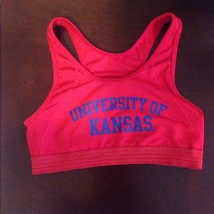 VS Pink KU Sports Bra - Red