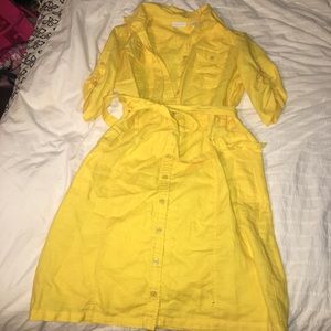 Bright yellow shirt dress
