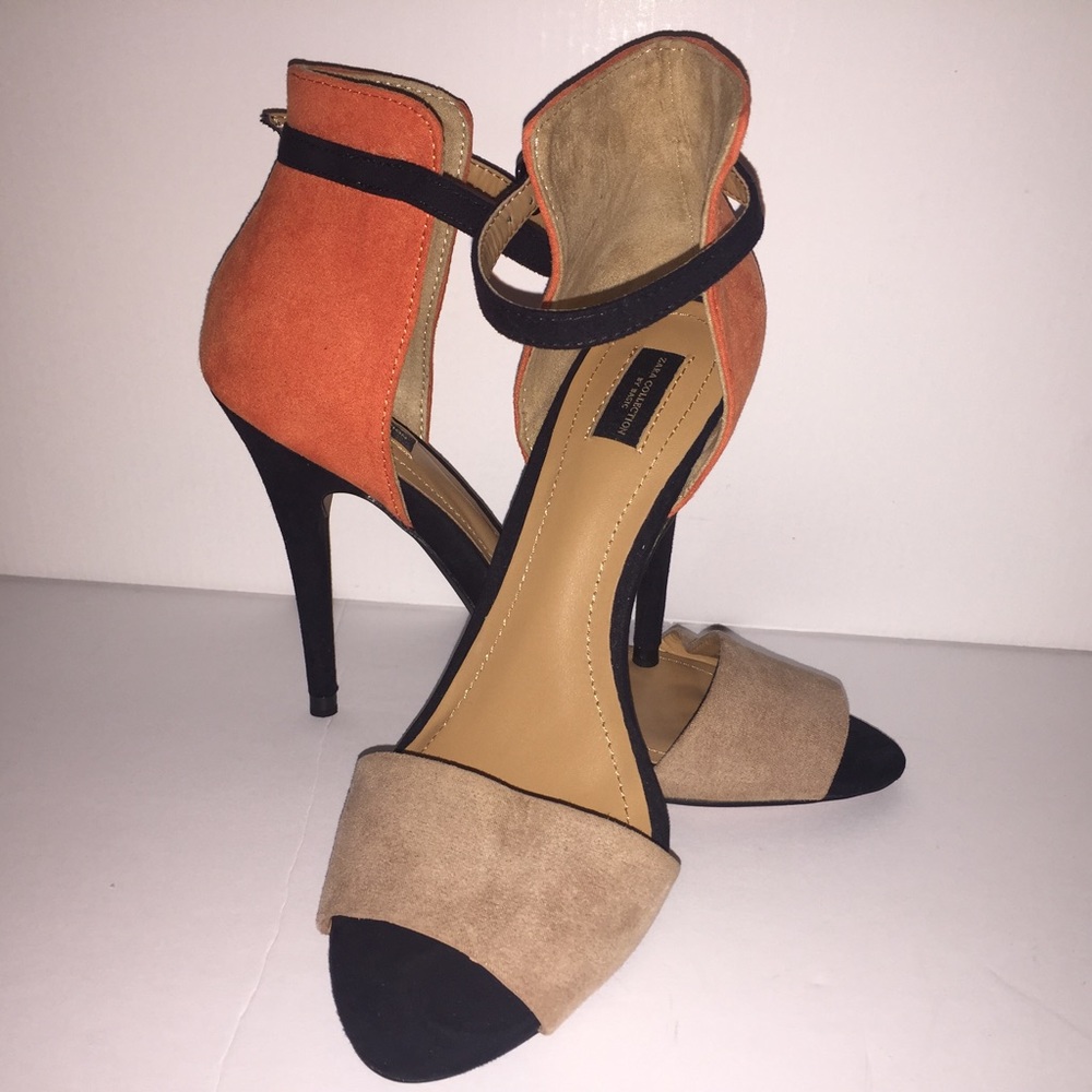 Zara Basic Color Block Sandals size 6.5