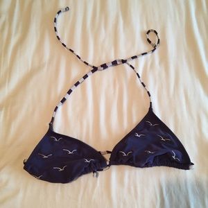 Cute Navy Bikini Top with Birds