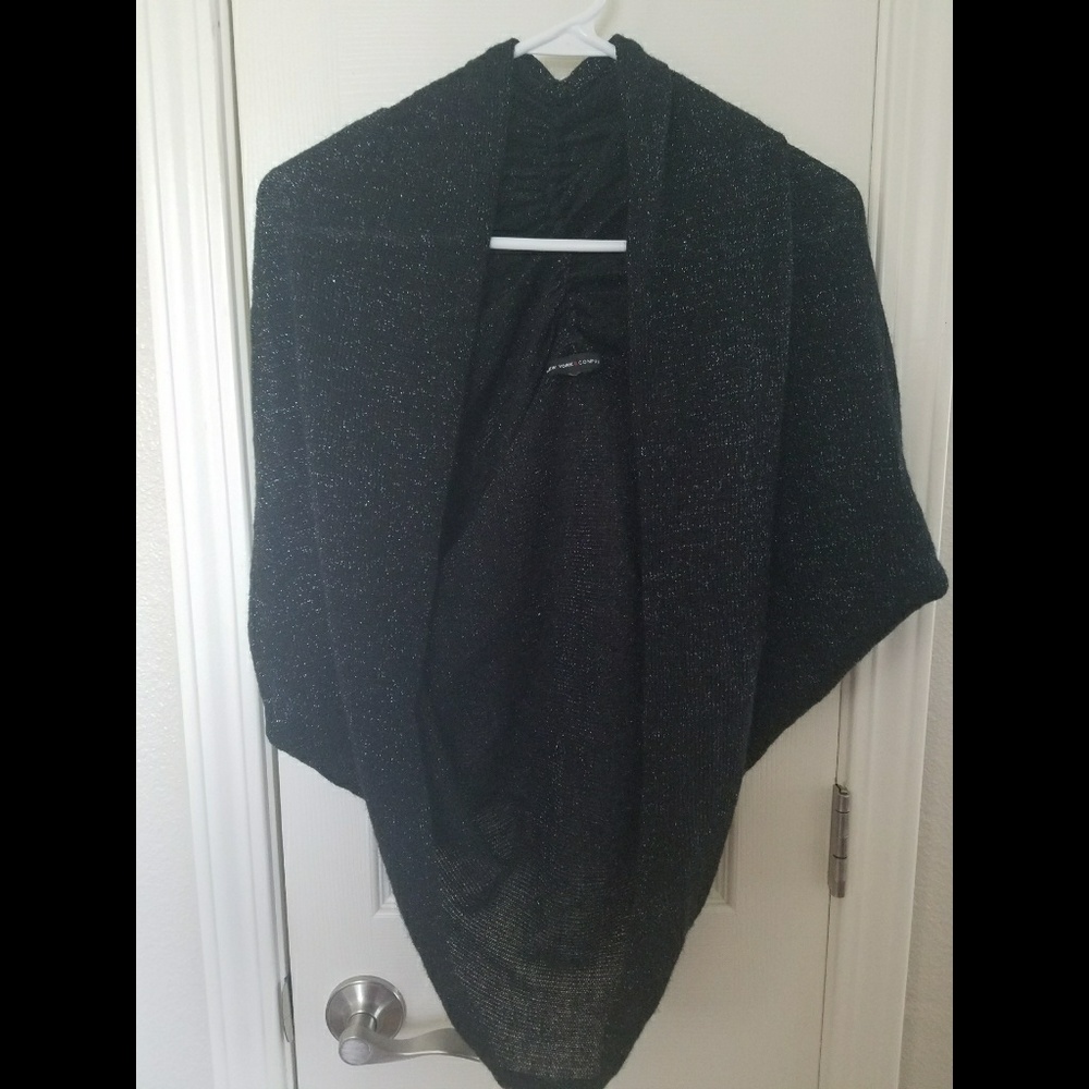 NY&C Black Glitter Shrug