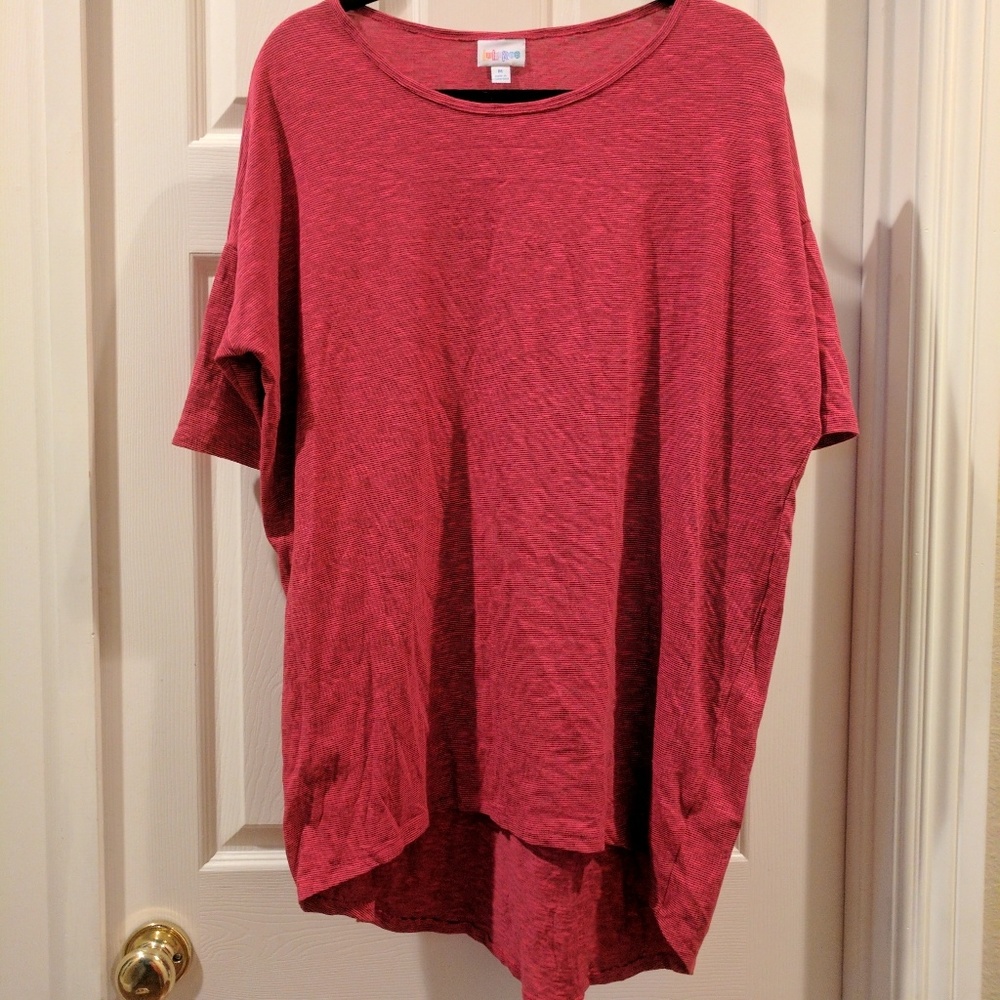 LuLaRoe Red and Black striped Irma NWOT