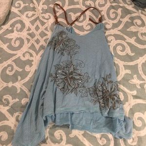 Flowy tank with leather straps