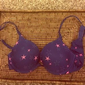 Purple starred Victoria's Secret push-up bra