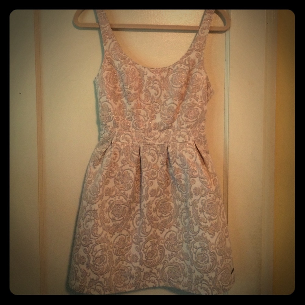 Rose Gold metallic embroidered sweetheart dress