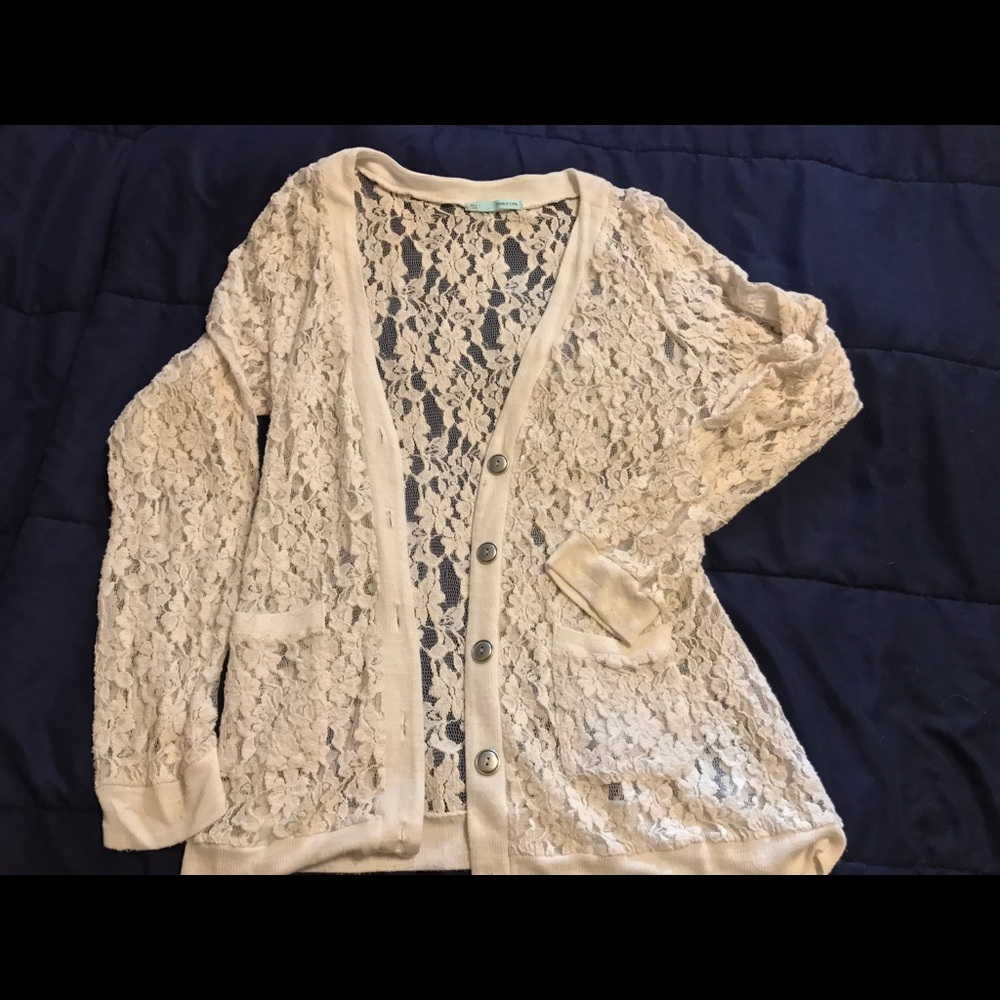 Lace button up cardigan