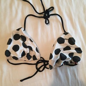 Black and White Polka Dot Bikini Top