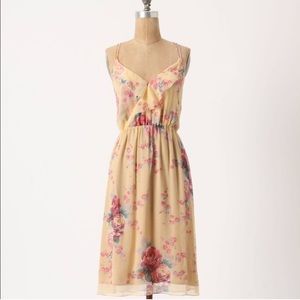ANTHROPOLOGIE Meadow Rue Rose and Gold Slip Dress