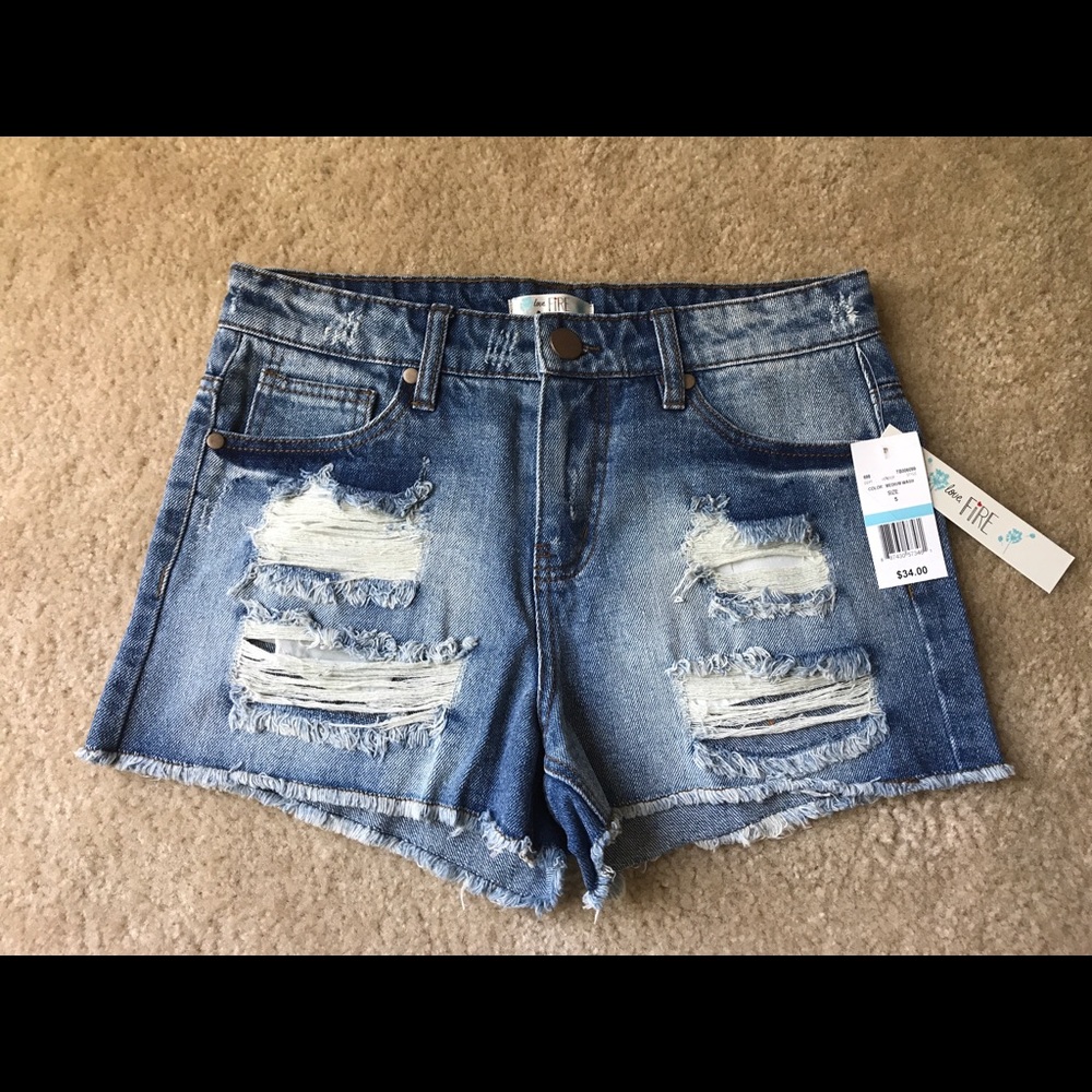 Distressed Denim Shorts