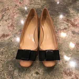 Kate Spade Patent Leather Heels - Beige/Black 7