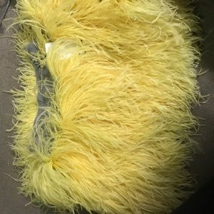Dolce and Gabbana yellow feathered Ostrich skirt