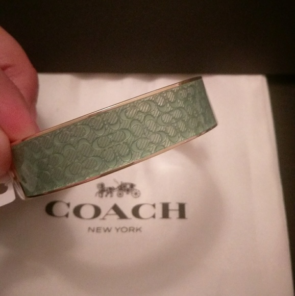Coach Jewelry - Coach Bracelet Signature Bangle Wide Gold/Torq