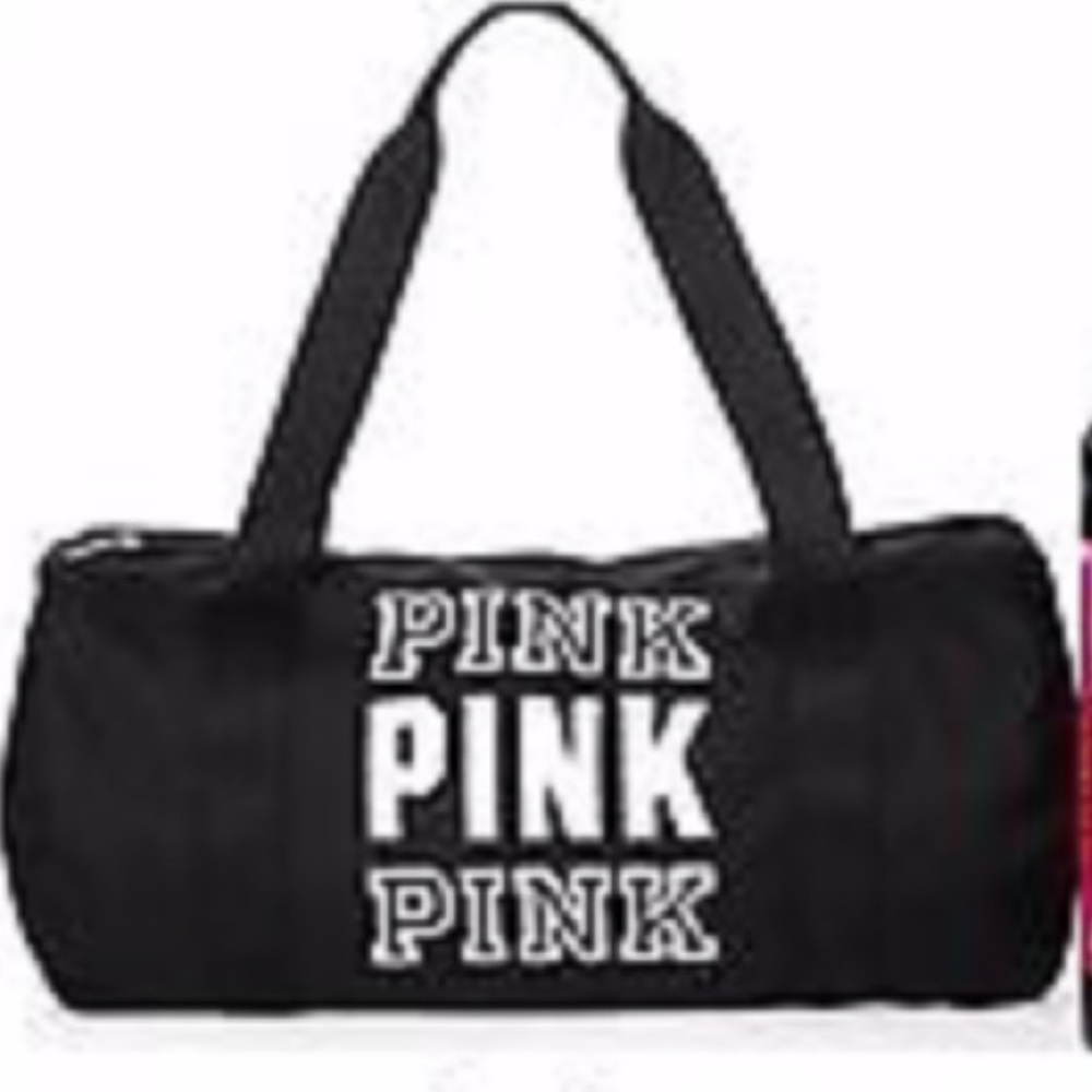 black PINK logo zip duffle
