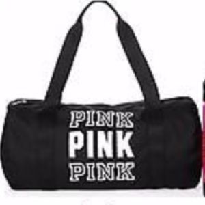 black PINK logo zip duffle