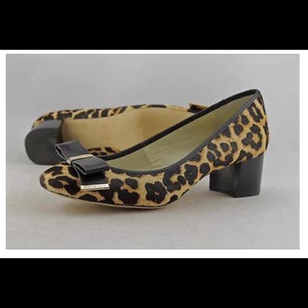 Michael Kors Haircalf Leather Kiera Mid Pump