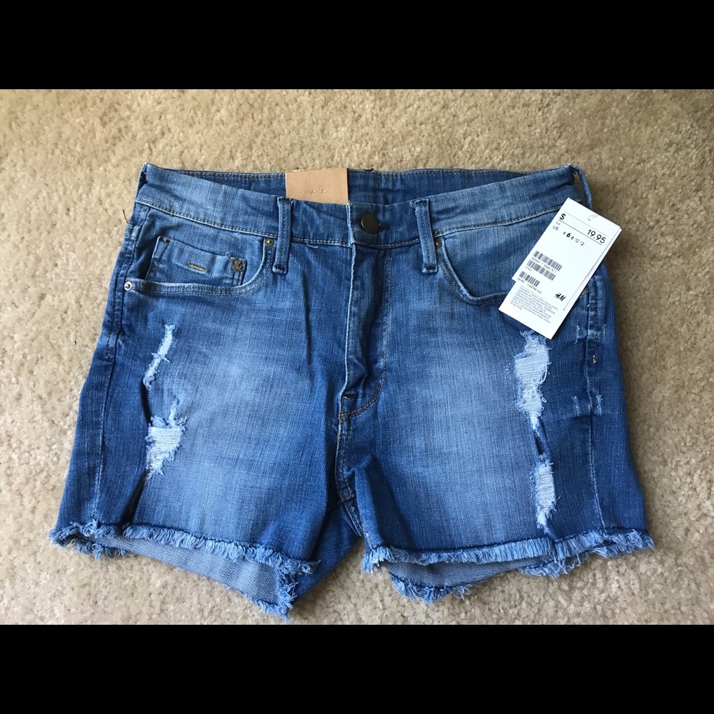 Distressed Denim Shorts