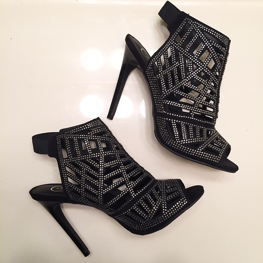 NEW [Candie's] rhinestone black stiletto pumps