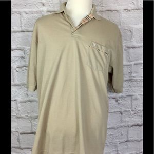 Burberry mens XL khaki nova plaid polo shirt