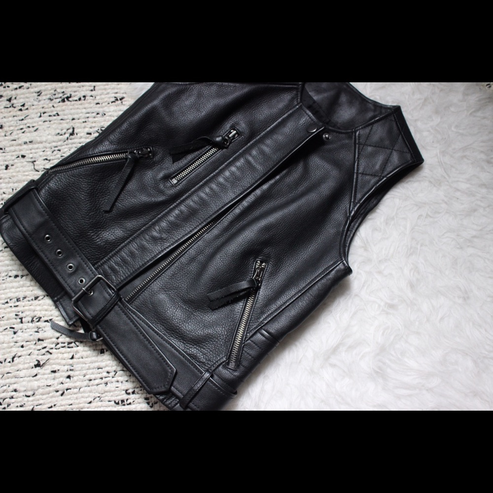Madewell leather racer vest