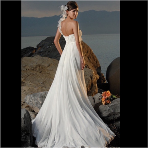 4 Small Maggie Sottero Wedding Dress Gown beach - Picture 4 of 8