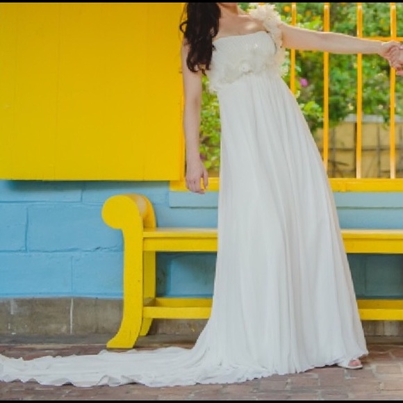 4 Small Maggie Sottero Wedding Dress Gown beach - Picture 5 of 8