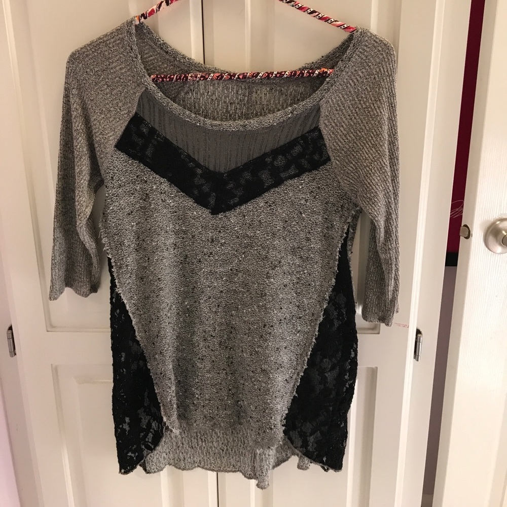 Free People grey light sweater