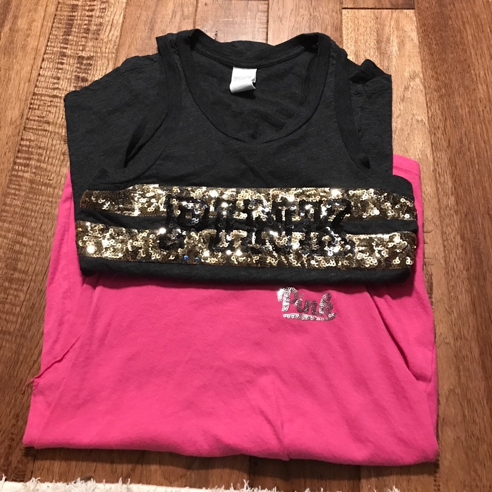 2 VS pink tank tops