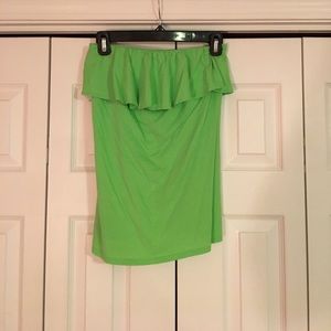 Green strapless shirt