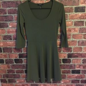 Quarter Sleeve Olive Dress