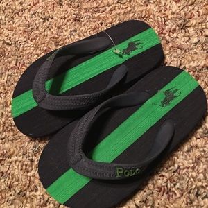 New Ralph Lauren Polo Flip Flops Boys size 9 10