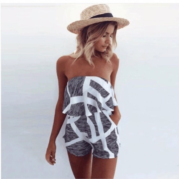 🆕 AVERY Strapless Romper - Picture 2 of 8